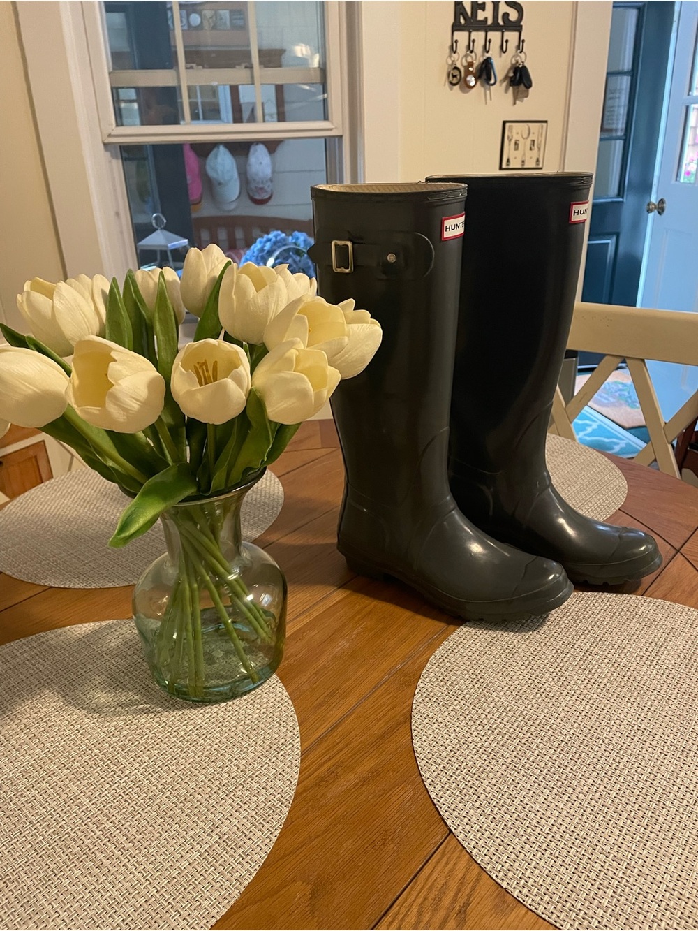 Hunter Tall Gloss Dark Gray Rain Boots